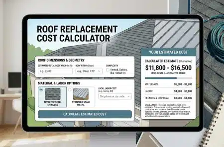 Roof replacement cost estimate for a New Orleans home
