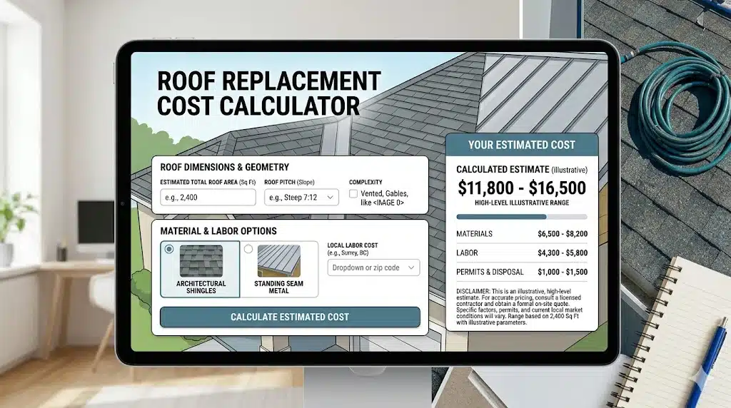 Roof replacement cost estimate for a New Orleans home